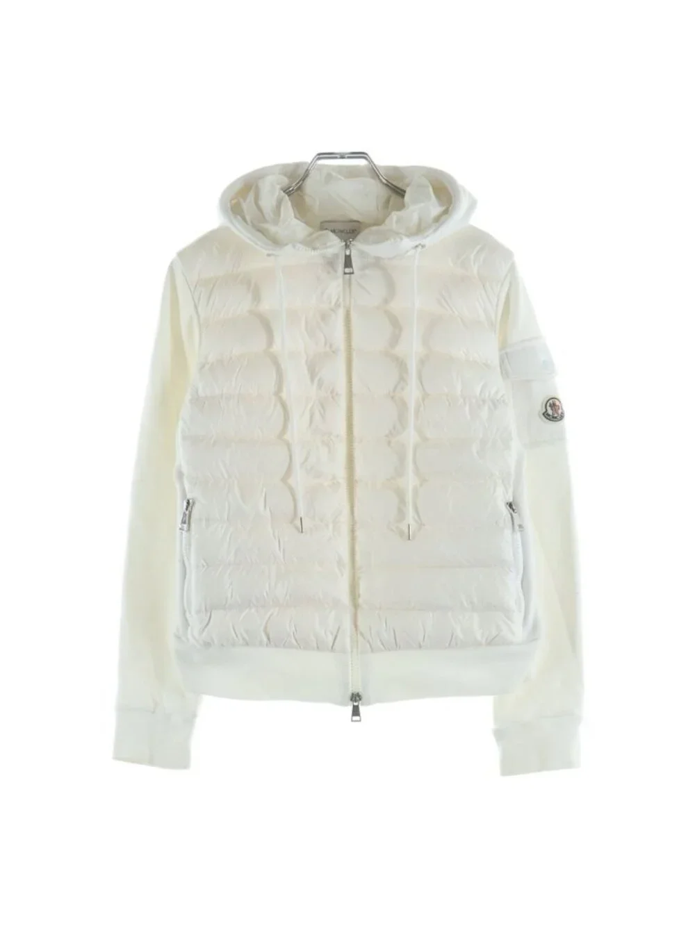 Moncler Maglia Cardigan Down Cut Replacement Zip Up Jacket White